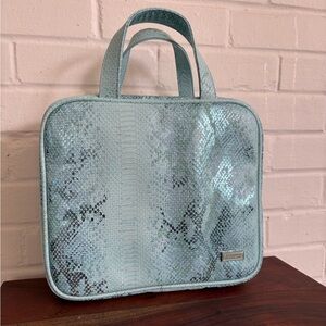 Stephanie Johnson Martha Large Cosmetic Bag Cairo Oasis, Light Blue Snakeskin